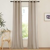 image:imageNICETOWN Semi Sheer Linen Burlap Curtains for Windows 96 inch Length 2 Panels Grommet Semi Sheer Balance Privacy Added with Light Filtering Vertical Drapes for BedroomLiving Room W55 x L96Taupe