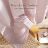 image:imageNICETOWN Semi Sheer Linen Burlap Curtains for Windows 96 inch Length 2 Panels Grommet Semi Sheer Balance Privacy Added with Light Filtering Vertical Drapes for BedroomLiving Room W55 x L96Blush Pink