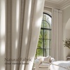 image:imageNICETOWN Semi Sheer Linen Burlap Curtains for Windows 96 inch Length 2 Panels Grommet Semi Sheer Balance Privacy Added with Light Filtering Vertical Drapes for BedroomLiving Room W55 x L96Cocoa Cream