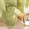 image:imageNICETOWN Semi Sheer Linen Burlap Curtains for Windows 96 inch Length 2 Panels Grommet Semi Sheer Balance Privacy Added with Light Filtering Vertical Drapes for BedroomLiving Room W55 x L96Fresh Green