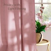 image:imageNICETOWN Semi Sheer Linen Burlap Curtains for Windows 96 inch Length 2 Panels Grommet Semi Sheer Balance Privacy Added with Light Filtering Vertical Drapes for BedroomLiving Room W55 x L96Pink