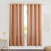 image:imageNICETOWN Semi Sheer Linen Burlap Curtains for Windows 96 inch Length 2 Panels Grommet Semi Sheer Balance Privacy Added with Light Filtering Vertical Drapes for BedroomLiving Room W55 x L96Burnt Orange