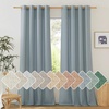 image:imageNICETOWN Semi Sheer Linen Burlap Curtains for Windows 96 inch Length 2 Panels Grommet Semi Sheer Balance Privacy Added with Light Filtering Vertical Drapes for BedroomLiving Room W55 x L96Stone Blue