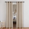 image:imageNICETOWN Semi Sheer Linen Burlap Curtains for Windows 96 inch Length 2 Panels Grommet Semi Sheer Balance Privacy Added with Light Filtering Vertical Drapes for BedroomLiving Room W55 x L96Taupe