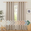 image:imageNICETOWN Semi Sheer Linen Burlap Curtains for Windows 96 inch Length 2 Panels Grommet Semi Sheer Balance Privacy Added with Light Filtering Vertical Drapes for BedroomLiving Room W55 x L96Taupe
