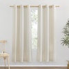 image:imageNICETOWN Semi Sheer Linen Burlap Curtains for Windows 96 inch Length 2 Panels Grommet Semi Sheer Balance Privacy Added with Light Filtering Vertical Drapes for BedroomLiving Room W55 x L96Natural