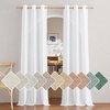 image:imageNICETOWN Semi Sheer Linen Burlap Curtains for Windows 96 inch Length 2 Panels Grommet Semi Sheer Balance Privacy Added with Light Filtering Vertical Drapes for BedroomLiving Room W55 x L96White