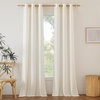 image:imageNICETOWN Semi Sheer Linen Burlap Curtains for Windows 96 inch Length 2 Panels Grommet Semi Sheer Balance Privacy Added with Light Filtering Vertical Drapes for BedroomLiving Room W55 x L96Natural