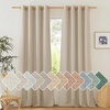 image:imageNICETOWN Semi Sheer Linen Burlap Curtains for Windows 96 inch Length 2 Panels Grommet Semi Sheer Balance Privacy Added with Light Filtering Vertical Drapes for BedroomLiving Room W55 x L96Angora