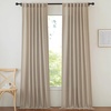 image:imageNICETOWN Semi Sheer Linen Burlap Curtains for Windows 96 inch Length 2 Panels Grommet Semi Sheer Balance Privacy Added with Light Filtering Vertical Drapes for BedroomLiving Room W55 x L96Hook Belt Camel