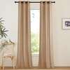 image:imageNICETOWN Semi Sheer Linen Burlap Curtains for Windows 96 inch Length 2 Panels Grommet Semi Sheer Balance Privacy Added with Light Filtering Vertical Drapes for BedroomLiving Room W55 x L96Camel