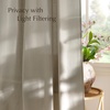 image:imageNICETOWN Semi Sheer Linen Burlap Curtains for Windows 96 inch Length 2 Panels Grommet Semi Sheer Balance Privacy Added with Light Filtering Vertical Drapes for BedroomLiving Room W55 x L96Cocoa Cream