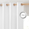 image:imageNICETOWN Semi Sheer Linen Burlap Curtains for Windows 96 inch Length 2 Panels Grommet Semi Sheer Balance Privacy Added with Light Filtering Vertical Drapes for BedroomLiving Room W55 x L96White