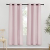 image:imageNICETOWN Semi Sheer Linen Burlap Curtains for Windows 96 inch Length 2 Panels Grommet Semi Sheer Balance Privacy Added with Light Filtering Vertical Drapes for BedroomLiving Room W55 x L96Blush Pink