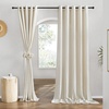 image:imageNICETOWN Semi Sheer Linen Burlap Curtains for Windows 96 inch Length 2 Panels Grommet Semi Sheer Balance Privacy Added with Light Filtering Vertical Drapes for BedroomLiving Room W55 x L96Natural