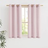 image:imageNICETOWN Semi Sheer Linen Burlap Curtains for Windows 96 inch Length 2 Panels Grommet Semi Sheer Balance Privacy Added with Light Filtering Vertical Drapes for BedroomLiving Room W55 x L96Blush Pink