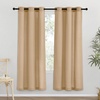 image:imageNICETOWN Semi Sheer Linen Burlap Curtains for Windows 96 inch Length 2 Panels Grommet Semi Sheer Balance Privacy Added with Light Filtering Vertical Drapes for BedroomLiving Room W55 x L96Burlap