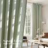 image:imageNICETOWN Semi Sheer Linen Burlap Curtains for Windows 96 inch Length 2 Panels Grommet Semi Sheer Balance Privacy Added with Light Filtering Vertical Drapes for BedroomLiving Room W55 x L96Greyish Green
