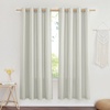 image:imageNICETOWN Semi Sheer Linen Burlap Curtains for Windows 96 inch Length 2 Panels Grommet Semi Sheer Balance Privacy Added with Light Filtering Vertical Drapes for BedroomLiving Room W55 x L96Grey