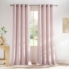 image:imageNICETOWN Semi Sheer Linen Burlap Curtains for Windows 96 inch Length 2 Panels Grommet Semi Sheer Balance Privacy Added with Light Filtering Vertical Drapes for BedroomLiving Room W55 x L96Blush Pink