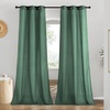 image:imageNICETOWN Semi Sheer Linen Burlap Curtains for Windows 96 inch Length 2 Panels Grommet Semi Sheer Balance Privacy Added with Light Filtering Vertical Drapes for BedroomLiving Room W55 x L96Olive Green