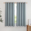 image:imageNICETOWN Semi Sheer Linen Burlap Curtains for Windows 96 inch Length 2 Panels Grommet Semi Sheer Balance Privacy Added with Light Filtering Vertical Drapes for BedroomLiving Room W55 x L96Stone Blue