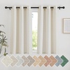 image:imageNICETOWN Semi Sheer Linen Burlap Curtains for Windows 96 inch Length 2 Panels Grommet Semi Sheer Balance Privacy Added with Light Filtering Vertical Drapes for BedroomLiving Room W55 x L96Natural