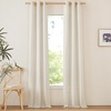 image:imageNICETOWN Semi Sheer Linen Burlap Curtains for Windows 96 inch Length 2 Panels Grommet Semi Sheer Balance Privacy Added with Light Filtering Vertical Drapes for BedroomLiving Room W55 x L96Natural
