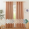 image:imageNICETOWN Semi Sheer Linen Burlap Curtains for Windows 96 inch Length 2 Panels Grommet Semi Sheer Balance Privacy Added with Light Filtering Vertical Drapes for BedroomLiving Room W55 x L96Burnt Orange