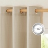 image:imageNICETOWN Semi Sheer Linen Burlap Curtains for Windows 96 inch Length 2 Panels Grommet Semi Sheer Balance Privacy Added with Light Filtering Vertical Drapes for BedroomLiving Room W55 x L96Angora