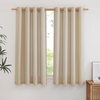 image:imageNICETOWN Semi Sheer Linen Burlap Curtains for Windows 96 inch Length 2 Panels Grommet Semi Sheer Balance Privacy Added with Light Filtering Vertical Drapes for BedroomLiving Room W55 x L96Angora