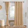 image:imageNICETOWN Semi Sheer Linen Burlap Curtains for Windows 96 inch Length 2 Panels Grommet Semi Sheer Balance Privacy Added with Light Filtering Vertical Drapes for BedroomLiving Room W55 x L96Burlap