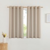 image:imageNICETOWN Semi Sheer Linen Burlap Curtains for Windows 96 inch Length 2 Panels Grommet Semi Sheer Balance Privacy Added with Light Filtering Vertical Drapes for BedroomLiving Room W55 x L96Angora