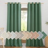 image:imageNICETOWN Semi Sheer Linen Burlap Curtains for Windows 96 inch Length 2 Panels Grommet Semi Sheer Balance Privacy Added with Light Filtering Vertical Drapes for BedroomLiving Room W55 x L96Olive Green