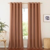 image:imageNICETOWN Semi Sheer Linen Burlap Curtains for Windows 96 inch Length 2 Panels Grommet Semi Sheer Balance Privacy Added with Light Filtering Vertical Drapes for BedroomLiving Room W55 x L96Caramel
