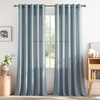 image:imageNICETOWN Semi Sheer Linen Burlap Curtains for Windows 96 inch Length 2 Panels Grommet Semi Sheer Balance Privacy Added with Light Filtering Vertical Drapes for BedroomLiving Room W55 x L96Stone Blue