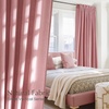 image:imageNICETOWN Semi Sheer Linen Burlap Curtains for Windows 96 inch Length 2 Panels Grommet Semi Sheer Balance Privacy Added with Light Filtering Vertical Drapes for BedroomLiving Room W55 x L96Pink