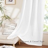 image:imageNICETOWN Semi Sheer Linen Burlap Curtains for Windows 96 inch Length 2 Panels Grommet Semi Sheer Balance Privacy Added with Light Filtering Vertical Drapes for BedroomLiving Room W55 x L96White
