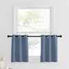 image:imageNICETOWN Kitchen Tiers Curtains for Small Window Bathroom 52 W x 30 L  Peacock Teal Blackout Thermal Insulated Grommet Curtains for Basement Short RV Camper 2 PanelsStone Blue