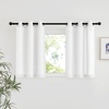 image:imageNICETOWN Semi Sheer Linen Burlap Curtains for Windows 96 inch Length 2 Panels Grommet Semi Sheer Balance Privacy Added with Light Filtering Vertical Drapes for BedroomLiving Room W55 x L96White