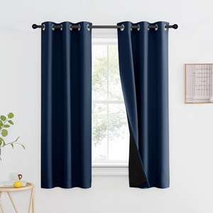 image:imageNICETOWN Full Shade Curtain Panel Energy Smart amp Noise Blocking Out Blackout Drape for Dining Room Window Thermal Insulated Guest Room Lined Window DressingSilver Gray 42 x 84 inchNavy