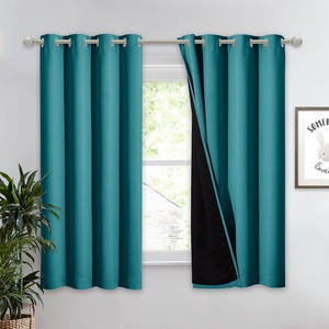 image:imageNICETOWN Full Shade Curtain Panel Energy Smart amp Noise Blocking Out Blackout Drape for Dining Room Window Thermal Insulated Guest Room Lined Window DressingSilver Gray 42 x 84 inchPeacock Teal