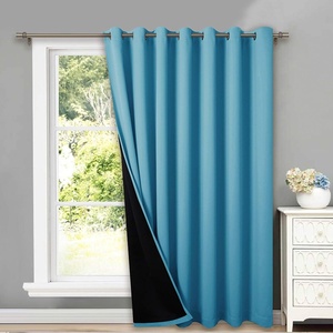 image:imageNICETOWN Full Shade Curtain Panel Energy Smart amp Noise Blocking Out Blackout Drape for Dining Room Window Thermal Insulated Guest Room Lined Window DressingSilver Gray 42 x 84 inchTeal Blue