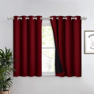 image:imageNICETOWN Full Shade Curtain Panel Energy Smart amp Noise Blocking Out Blackout Drape for Dining Room Window Thermal Insulated Guest Room Lined Window DressingSilver Gray 42 x 84 inchBurgundy Red