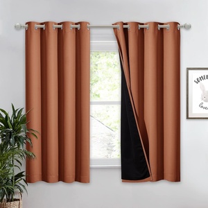 image:imageNICETOWN Full Shade Curtain Panel Energy Smart amp Noise Blocking Out Blackout Drape for Dining Room Window Thermal Insulated Guest Room Lined Window DressingSilver Gray 42 x 84 inchBurnt Orange