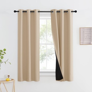 image:imageNICETOWN Full Shade Curtain Panel Energy Smart amp Noise Blocking Out Blackout Drape for Dining Room Window Thermal Insulated Guest Room Lined Window DressingSilver Gray 42 x 84 inchBiscotti Beige
