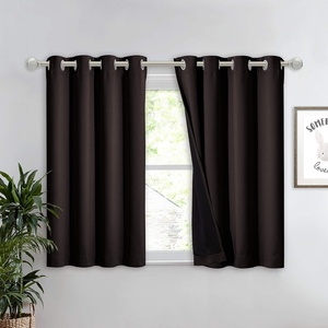 image:imageNICETOWN Full Shade Curtain Panel Energy Smart amp Noise Blocking Out Blackout Drape for Dining Room Window Thermal Insulated Guest Room Lined Window DressingSilver Gray 42 x 84 inchBrown