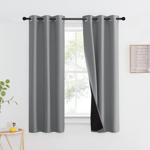 image:imageNICETOWN Full Shade Curtain Panel Energy Smart amp Noise Blocking Out Blackout Drape for Dining Room Window Thermal Insulated Guest Room Lined Window DressingSilver Gray 42 x 84 inchSilver Grey