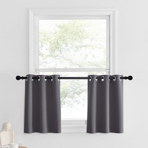 image:imageNICETOWN Kitchen Tiers Curtains for Small Window Bathroom 52 W x 30 L  Peacock Teal Blackout Thermal Insulated Grommet Curtains for Basement Short RV Camper 2 PanelsGrey