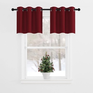 image:imageNICETOWN Kitchen Tiers Curtains for Small Window Bathroom 52 W x 30 L  Peacock Teal Blackout Thermal Insulated Grommet Curtains for Basement Short RV Camper 2 PanelsBurgundy